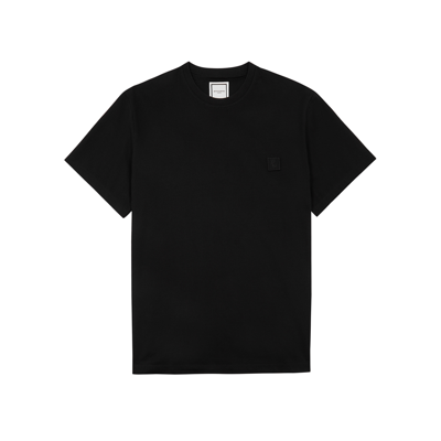 Shop Wooyoungmi Logo Printed Cotton T-shirt In Black