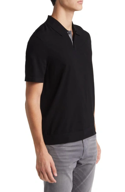 Shop Theory Goris Solid Polo In Black/ Grey Heather - A2j