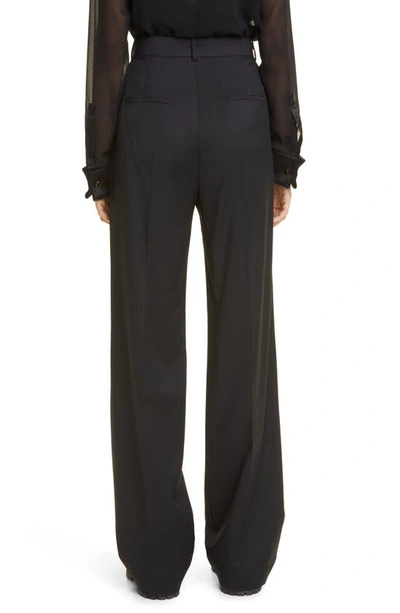 Shop Max Mara Nelson Straight Leg Virgin Wool Pants In Black