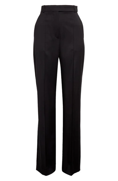 Shop Max Mara Nelson Straight Leg Virgin Wool Pants In Black