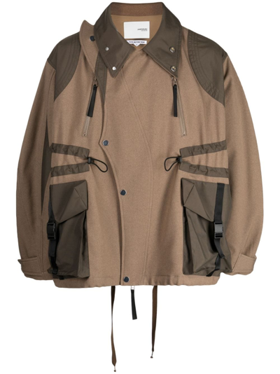 Shop Yoshiokubo Master Multi-pocket Jacket In Brown