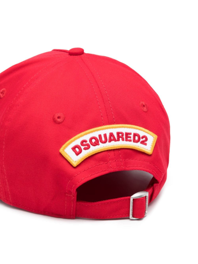 Shop Dsquared2 Patch-detail Cotton Cap In Red