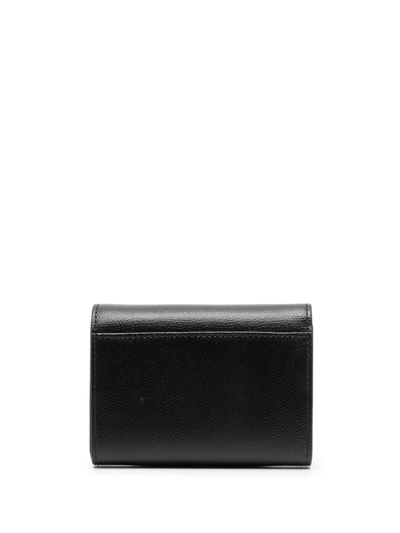 Shop Furla Medium Camelia Leather Wallet In Black