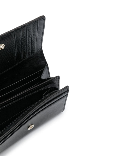 Shop Furla Medium Camelia Leather Wallet In Black