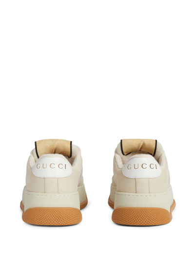 Shop Gucci Screener Gg-lamé Sneakers In Neutrals
