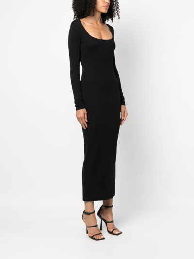 Shop Tom Ford Knitted Midi Dress In Black