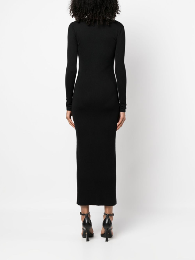 Shop Tom Ford Knitted Midi Dress In Black