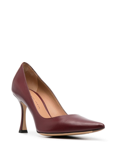 Roberto Festa 95mm Pointed Leather Pumps In Red