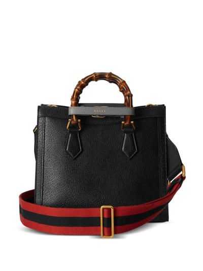 Shop Gucci Small Diana Leather Tote Bag In Black