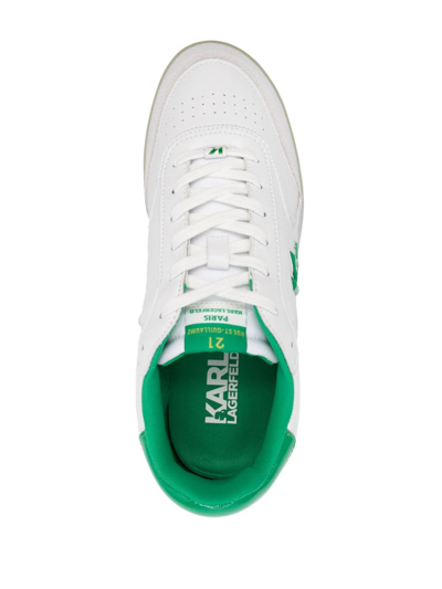 Shop Karl Lagerfeld Logo-appliqué Perforated-detail Sneakers In White
