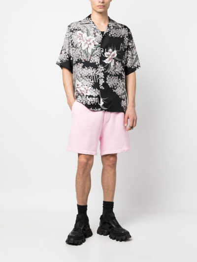 Dsquared2 Distressed-effect Track Shorts In Pink