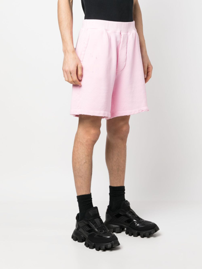 Shop Dsquared2 Distressed-effect Track Shorts In Pink