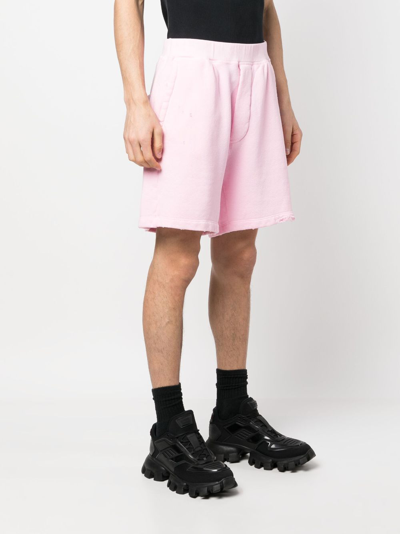 Dsquared2 Distressed-effect Track Shorts In Pink