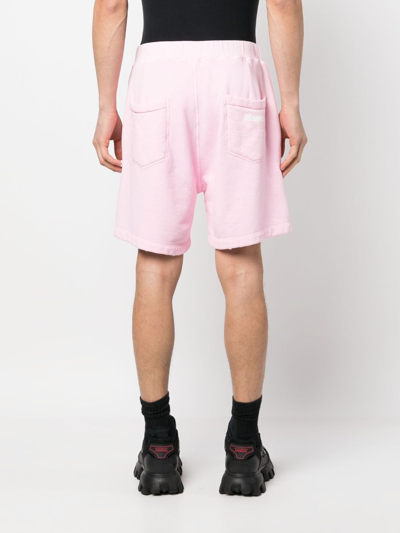 Dsquared2 Distressed-effect Track Shorts In Pink