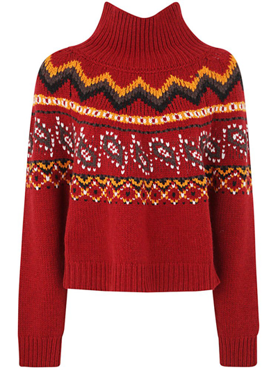 Shop Alanui Antarctic Circle Turtleneck Knitted Jumper In Multi