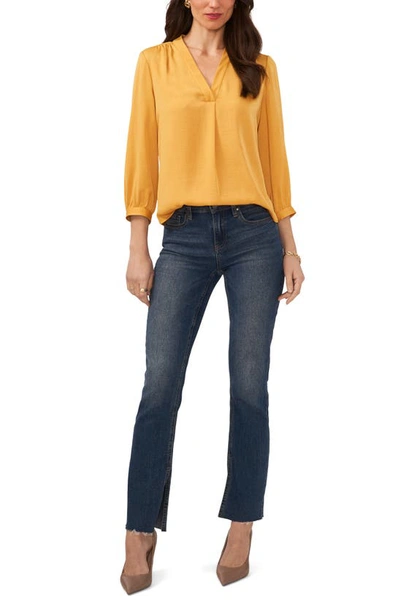 Shop Vince Camuto Rumple Satin Top In Narcissus