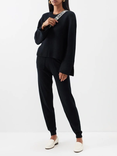 Allude Wool And Cashmere-blend Track Pants In Black