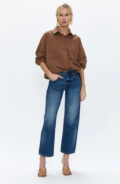 Pistola Lexi Mid Rise Bowed Straight Leg Jeans In Artisan In Artisan