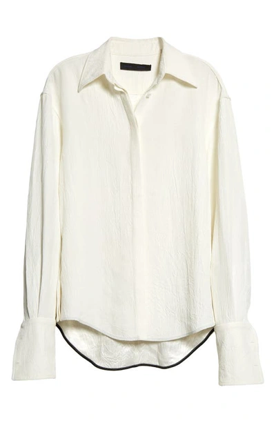 Shop Proenza Schouler Matte Crushed Satin Button-up Shirt In White