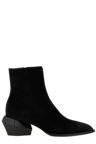 Shop Balmain Diamond Heel Billy Ankle Boots In Black