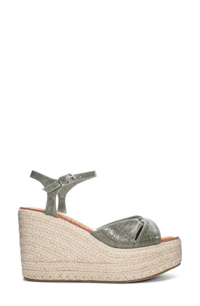 Shop Chinese Laundry Niamh Croco Espadrille Wedge Sandal In Olive