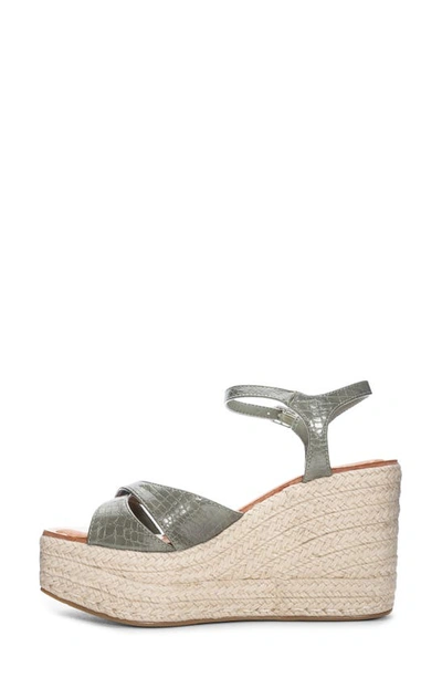 Shop Chinese Laundry Niamh Croco Espadrille Wedge Sandal In Olive