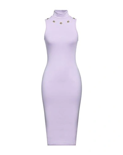 Shop Mangano Woman Midi Dress Lilac Size 8 Cotton In Purple