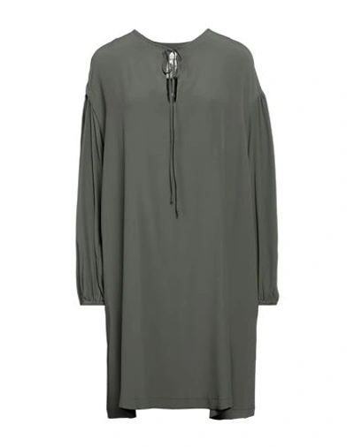 Shop Semicouture Woman Mini Dress Military Green Size 4 Acetate, Silk