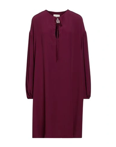 Shop Semicouture Woman Mini Dress Deep Purple Size 8 Acetate, Silk