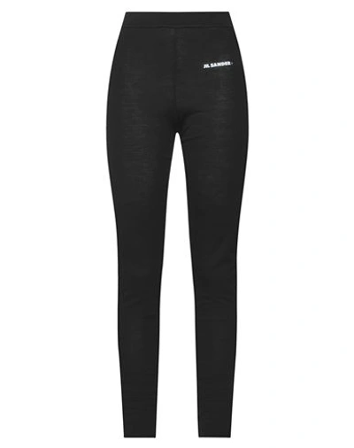 Shop Jil Sander+ Woman Leggings Black Size Xs Polyester, Virgin Wool