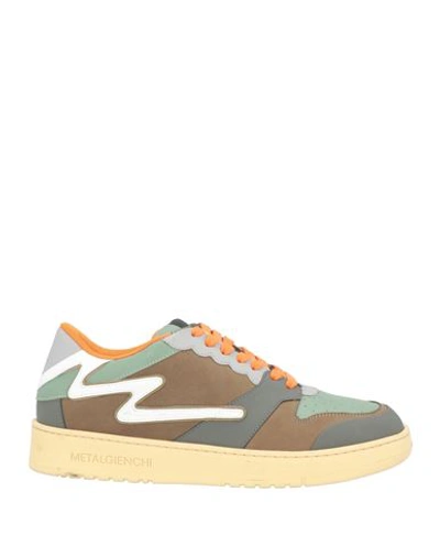 Metal Gienchi Man Sneakers Military Green Size 12 Calfskin In Green