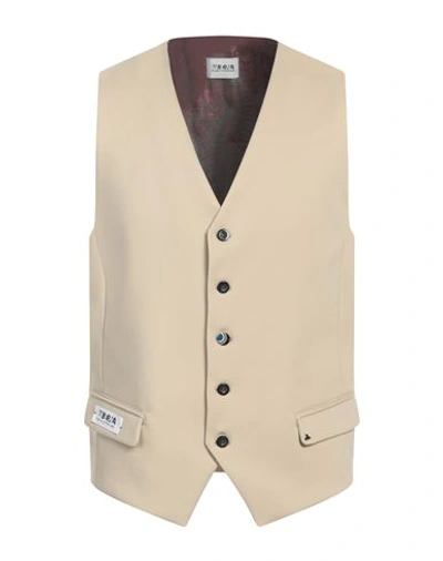 Shop Berna Man Vest Beige Size M Cotton, Polyamide, Elastane