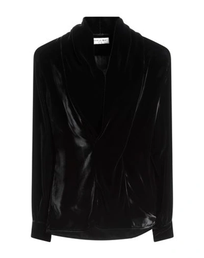 Shop Saint Laurent Woman Top Black Size 8 Viscose, Silk