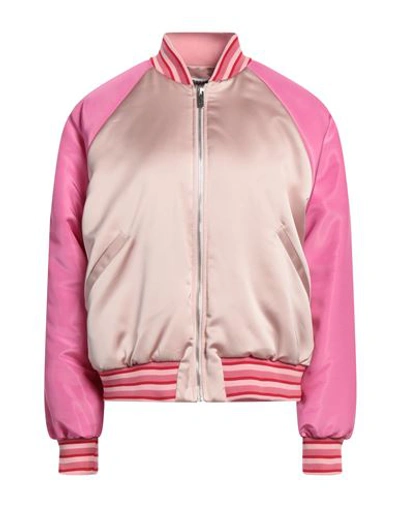 Shop Maria Vittoria Paolillo Mvp Woman Jacket Fuchsia Size 4 Viscose, Polyamide, Polyester, Elastane In Pink