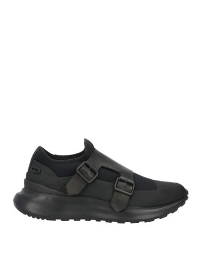 Shop Giovanni Conti Man Sneakers Black Size 8 Soft Leather, Textile Fibers