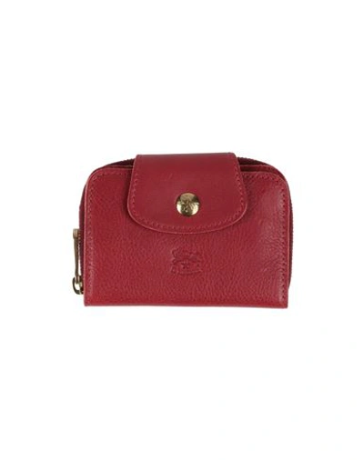 Shop Il Bisonte Woman Key Ring Red Size - Soft Leather