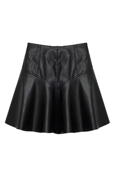 Shop Habitual Kids' Faux Leather Skirt In Black