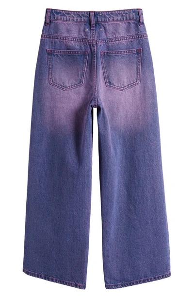 Shop Habitual Kids' Wide Leg Nonstretch Cotton Denim Jeans In Purple