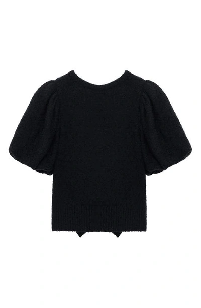 Shop Habitual Kids' Short Sleeve Chenille Sweater In Black
