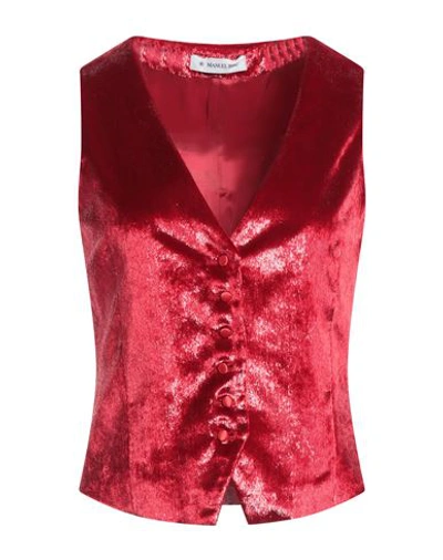 Shop Manuel Ritz Woman Tailored Vest Red Size 4 Polyester