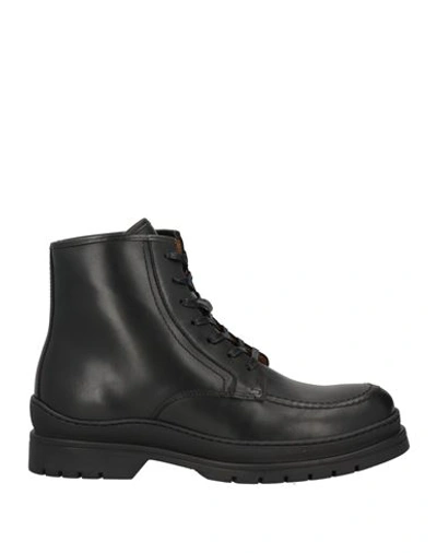 Cerruti 1881 Man Ankle Boots Black Size 7 Cow Leather In Black