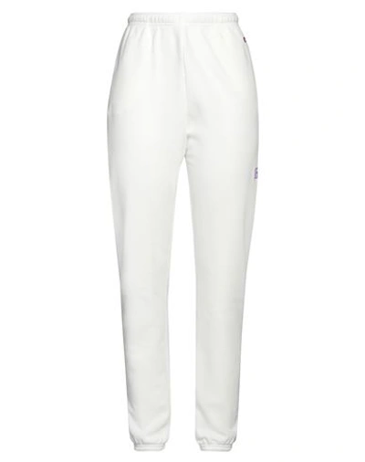 Shop Champion Woman Pants White Size L Cotton, Polyester