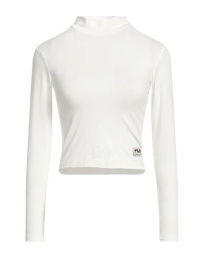 Shop Fila Woman T-shirt White Size L Cotton, Elastane