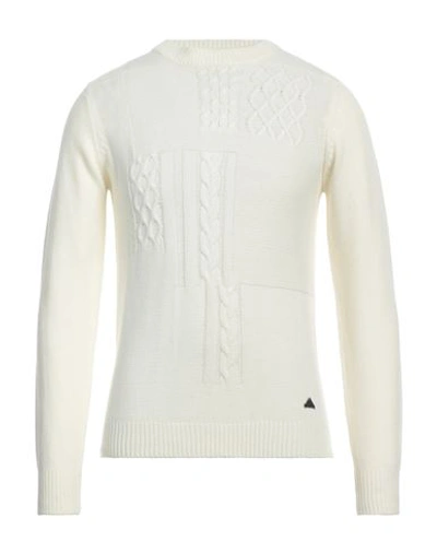 Shop Yes Zee By Essenza Man Sweater Ivory Size 3xl Acrylic, Nylon In White