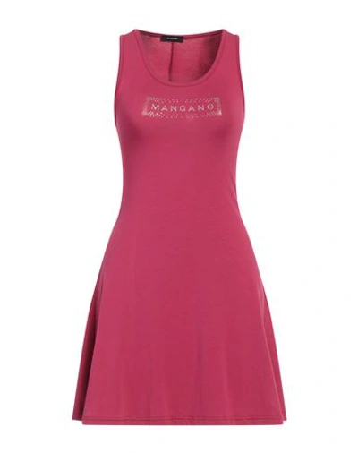 Mangano Woman Short Dress Magenta Size 8 Cotton In Magenta