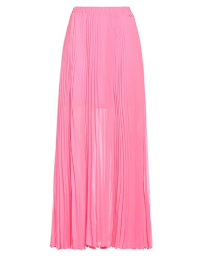 Shop Armani Exchange Woman Maxi Skirt Fuchsia Size 4 Polyester In Pink
