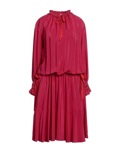 Shop Agnona Woman Midi Dress Garnet Size 4 Silk In Red