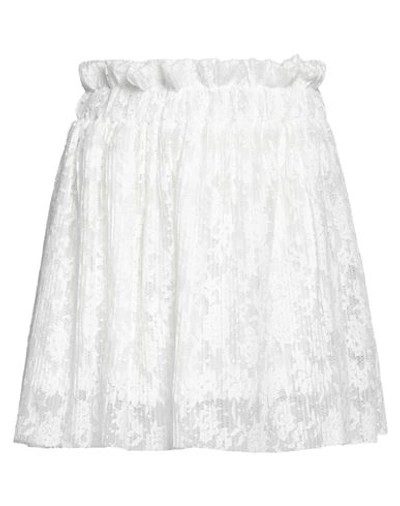 Nora Barth Woman Mini Skirt White Size 4 Polyester, Elastane In White