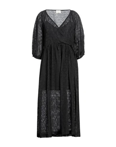 Shop Bohelle Woman Midi Dress Black Size 4 Cotton, Polyamide