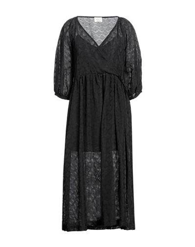 Bohelle Woman Midi Dress Black Size 10 Cotton, Polyamide In Black